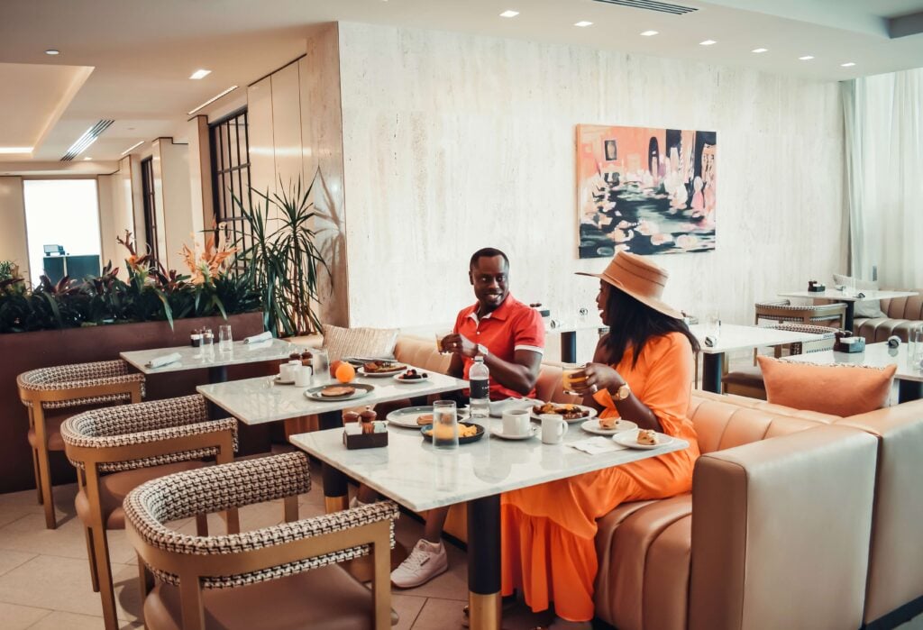 One of Thompson Hotel Dallas hotel restaurants Nine at the National. Breakfast service