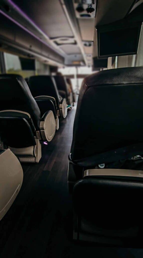 view from the back of the Vonlane bus